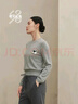 鄂爾多斯1980抗菌 抗靜電 秋冬圓領(lǐng)手繡圈圈紗提花女羊絨衫 淺灰 L 165/88A 曬單實(shí)拍圖