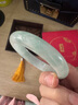 翡翠手鐲玉手鐲緬甸老坑冰糯種手鐲女款正圈油青飄花玉鐲子正品平安鐲 圈口55-56mm 曬單實(shí)拍圖