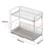 MUJI不銹鋼 雙層瀝水籃 廚房置物架碗架臺面碗碟架水池收納架 曬單實(shí)拍圖