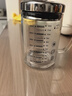 合慶高硼硅玻璃牛奶杯家用帶刻度耐高溫水杯可微波加熱辦公室飲水杯 小號350ML帶蓋 曬單實(shí)拍圖