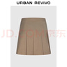 UR2026夏季新款女裝休閑減齡學(xué)院風(fēng)百褶A字半裙UYY550014+ 卡其1 (無(wú)內襯) S 曬單實(shí)拍圖