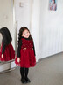 LUSON小o爸女?huà)胪?女寶寶網(wǎng)紗紅色連衣裙拜年服公主裙周歲禮服 網(wǎng)紗連衣裙 100 曬單實(shí)拍圖