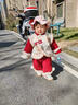 G.duck過(guò)年女寶衣服一歲寶寶冬裝喜慶洋氣嬰兒復古國風(fēng)唐裝拜年服套裝冬   套裝  加絨 90 cm 【建議22-28斤左右】 曬單實(shí)拍圖