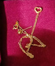 中國黃金（CHINA GOLD）足金愛(ài)心吊墜女黃金項鏈鎖骨鏈掛墜新年節生日禮物送女友老婆 【今/次日達】愛(ài)心吊墜【配S925鏈】約0.1g 曬單實(shí)拍圖