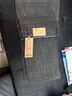 AEMAPE蘋(píng)果春秋全棉男士牛仔褲直筒寬松大碼闊腿加肥胖子肥佬大褲腿高腰 【加絨】1275#絲光黑 42 (3尺2) 曬單實(shí)拍圖