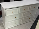 榮川美式實(shí)木斗柜儲物柜臥室家具抽屜柜置物柜斗櫥客廳收納柜子 白色七斗柜 曬單實(shí)拍圖