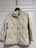 beanpole【新年禮物】【新品】90%鵝絨秋冬女松弛感菱形格絎縫收腰羽絨服 米色 S 160/84A 曬單實(shí)拍圖