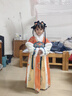 芭米諾漢服女童冬古風(fēng)連衣裙小女孩國風(fēng)唐裝兒童冬季古裝裙子 橘色 120 曬單實(shí)拍圖