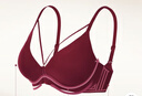ubras虞書(shū)欣同款紅山茶無(wú)痕升杯光面女士?jì)纫滦⌒鼐蹟n文胸罩絲絨紅色 M 曬單實(shí)拍圖