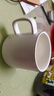 傳旗陶瓷馬克杯帶勺蓋咖啡杯牛奶杯早餐杯辦公杯男女茶杯描金白400ml 曬單實(shí)拍圖
