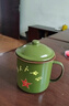 惠上嘉老式搪瓷杯茶缸子軍綠水杯經(jīng)典洗漱帶蓋鐵杯摔不爛馬克杯 軍綠杯9cm[]有蓋帶字 500ml 曬單實(shí)拍圖