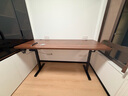凡積實(shí)木電動(dòng)升降桌智能電腦桌可升降電競桌子家用辦公學(xué)習工作臺書(shū)桌 3CM桌面【雙電機三節】胡桃色 180x80x75CM 曬單實(shí)拍圖