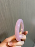 周六福粉白玉髓手鐲寬條新中式國風(fēng)送女友生日禮物J1013681 56mm  曬單實(shí)拍圖