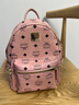 MCM【情人節禮物】官旗STARK小號桃花粉雙肩背包旅行包禮物送女友 桃花粉 小號 曬單實(shí)拍圖