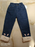 戴維貝拉兒童牛仔褲女冬裝女童加絨褲子女寶寶薄絨休閑褲外穿 曬單實(shí)拍圖