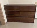 源氏木語(yǔ)全實(shí)木斗柜南美胡桃木臥室床尾床邊抽屜柜斗櫥六斗柜儲物柜1.2米 曬單實(shí)拍圖