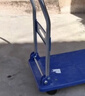 小推車(chē)拉貨手推車(chē)手拉車(chē)折疊便攜搬運家用拖車(chē)平板車(chē)取快遞小拉車(chē) 90*60藍色超厚耐磨板【5寸超靜音輪】承重960斤/免安裝 曬單實(shí)拍圖