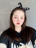 花詩(shī)可韓系波點(diǎn)蝴蝶結頭箍女2025新款高級感帶齒壓發(fā)高頭顱防滑洗臉發(fā)箍 1#黑色波點(diǎn)-兔耳朵發(fā)箍 曬單實(shí)拍圖
