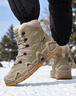 森馬雪地靴男冬季2025新款高幫加絨加厚保暖馬丁靴戶(hù)外東北防寒大棉靴 卡其 42 曬單實(shí)拍圖