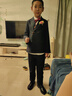 GOKU男童西裝禮服新款秋冬花童婚禮服演出服中小童英倫表演服寶寶周歲 藍西裝+馬甲+褲子+襯衫+領(lǐng)結胸花 140 （建議體重50-58斤） 曬單實(shí)拍圖