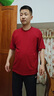 藝思琛夏季潮牌蝙蝠袖短袖t恤男寬松大碼簡(jiǎn)約半袖潮流打底衫衣服 酒紅 2xl 140-160斤 曬單實(shí)拍圖
