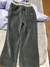 英氏（YEEHOO）女童褲子兒童長(cháng)褲中大童裝加絨褲保暖闊腿褲燈芯絨褲冬 灰色 150  曬單實(shí)拍圖