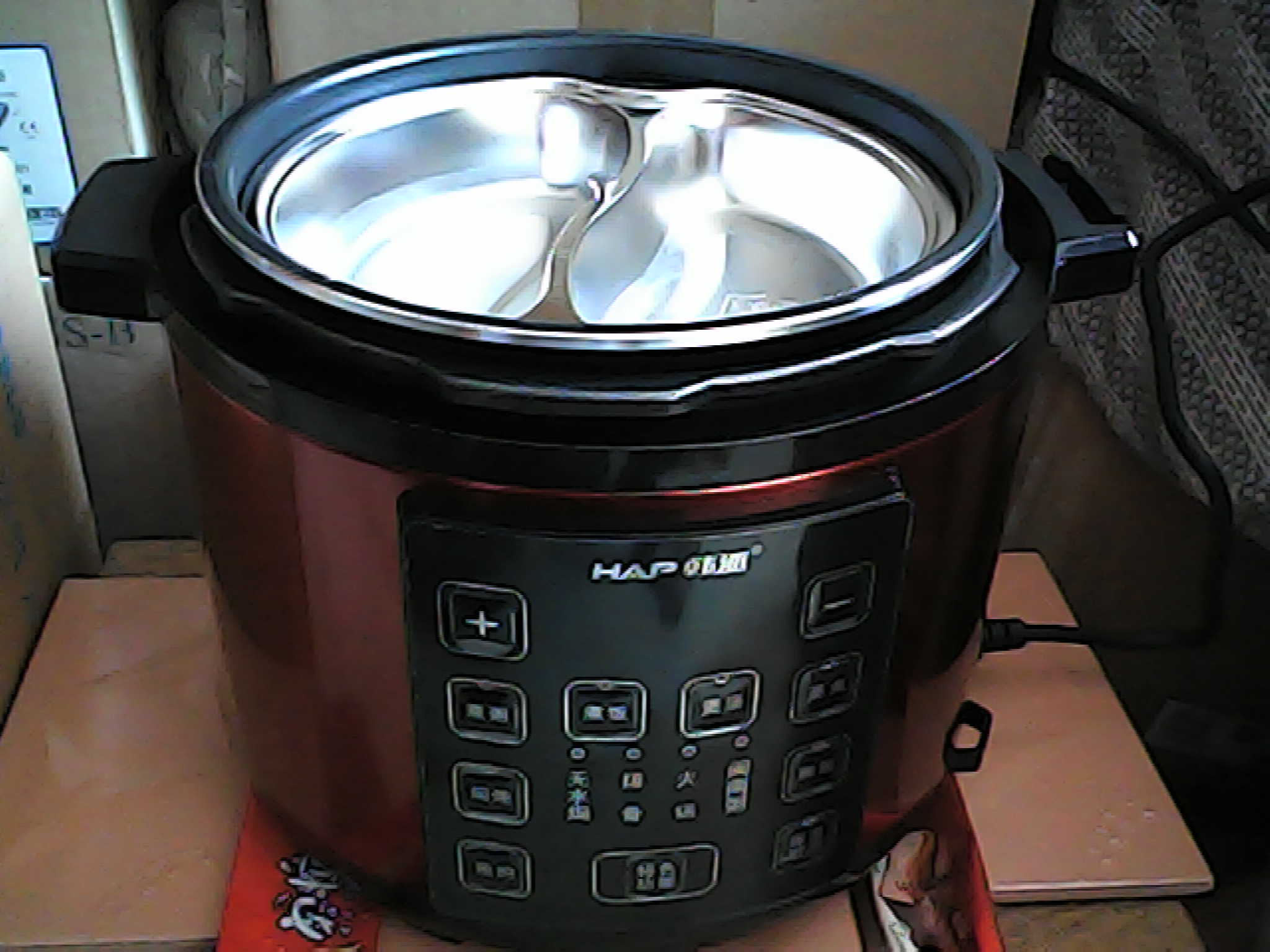 韓派電壓力鍋鴛鴦鍋家用多格電飯鍋高壓雙膽分格電飯煲兩格內膽大容量多功能5升不粘內膽鴛鴦膽 韓派紅【鴛鴦膽+黃晶膽+雙蓋】 5L 曬單實(shí)拍圖