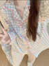 JIOESC睡衣女秋冬季長(cháng)袖云朵棉2026新款可愛(ài)卡通kitty貓家居服兩件套裝 藍格Kitty貓 L 【100-120斤】 曬單實(shí)拍圖