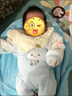 格素凡初生兒衣服蝴蝶衣新生嬰兒連體衣哈衣加棉秋冬寶寶滿(mǎn)月服0-3 加棉蝴蝶衣藍色云朵 66碼(參考10-14斤) 曬單實(shí)拍圖
