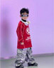 G.duck男童街舞演出服套裝嘻哈兒童hiphop潮服嘻哈風(fēng)架子鼓表演服春秋季 A764紅色長(cháng)袖 150 建議11~12歲【140-150cm】cm 曬單實(shí)拍圖