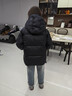 左西女童羽絨服冬裝2025新款兒童三防連帽面包服三防外套 黑色 160 曬單實(shí)拍圖