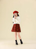 艾卡諾 I.KARNOW女童半身裙冬季2025新款兒童紅色格子毛呢短裙子女大童新年服戰袍 4507紅色 120 曬單實(shí)拍圖