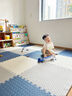 益動(dòng)嬰兒爬爬墊兒童泡沫拼接地墊隔音地板爬行墊子加厚防摔家用榻榻米 白+粉+藍【加厚防摔-送邊條】 60x60x2.5厘米【9片|無(wú)甲醛】 曬單實(shí)拍圖