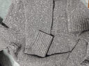 ELLE摩登銀絲混紡針織開(kāi)衫女2025秋季新款大翻領(lǐng)設計感時(shí)髦毛衣 中灰 M 曬單實(shí)拍圖