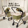 InnoTruth輕羽嬰兒車(chē)睡籃推車(chē)二合一0-3歲用折疊輕便可坐可躺帶減震新生兒 4代青芥綠【二合一】推車(chē)+睡籃 曬單實(shí)拍圖