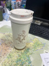 【采銷(xiāo)推薦】新款無(wú)縫雙飲保溫杯咖啡杯高顏值男生女生禮品水杯 蘭玲花奶霜白-316無(wú)縫內膽 500ml (下單送杯刷) 曬單實(shí)拍圖