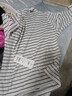 AMII女裝2026春季新款半高領(lǐng)字母繡花布標裝飾條紋T恤女休閑 白黑條 2XL 175/96A 曬單實(shí)拍圖