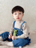 班喜迪男寶寶牛仔背帶褲春裝新款嬰兒褲子兒童休閑直筒褲男童長(cháng)褲春秋裝 藍色 【襠部暗扣材質(zhì)隨機發(fā)貨】 100 曬單實(shí)拍圖