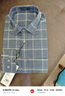 杉杉（FIRS）【雙面磨毛】純棉襯衫男長(cháng)袖新款休閑商務(wù)易打理襯衣 藍底綠格 40 曬單實(shí)拍圖