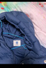 MQD童裝男童羽絨服冬季肌理感面料波浪壓花安全溫暖抗菌絨 藏藍 150 曬單實(shí)拍圖