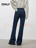ONLY2025冬季新款通勤復古喇叭褲做舊磨白長(cháng)褲牛仔褲女|125432037 J3G 藍黑牛仔 M M標準褲長(cháng) 曬單實(shí)拍圖