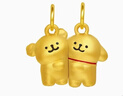 潮宏基線(xiàn)條小狗足金黃金吊墜掛墜正版聯(lián)名好朋狗生日禮物 磁吸款可分開(kāi) 曬單實(shí)拍圖