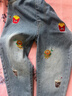 女童牛仔褲春秋2025新款時(shí)髦洋氣女孩寶寶春裝老爹褲春款兒童褲子 藍色 110 曬單實(shí)拍圖