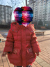 迪士尼（Disney）兒童冬季中長(cháng)款羽絨服連帽加厚保暖白鴨絨拜年童裝衣服新年紅色 紅色 90白鴨絨 均碼 110cm 充絨量約100g 曬單實(shí)拍圖
