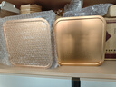 賢豐 普洱茶餅盒茶餅包裝盒高端禮盒茶餅收納茶盒防塵密封白茶禮盒 復古方形茶餅盒-金色*3 【贈禮袋】 曬單實(shí)拍圖