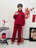 女童加絨套裝冬裝2026新款本命年12歲女孩衣服兒童衛衣紅色拜年服 紅色加絨套裝【衛衣+褲子】 160 曬單實(shí)拍圖
