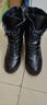 真軟皮高跟馬丁靴女秋冬新款加絨系帶時(shí)裝靴圓頭中筒靴防水臺女靴 黑色加絨 37 曬單實(shí)拍圖