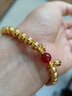 中鑫珠寶錦運結黃金轉運珠手繩3D硬金琺瑯隔片路路通DIY足金配件節日送禮 赤心結 曬單實(shí)拍圖