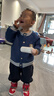 分體嬰兒衣服嬰兒衣服分體套裝春秋外穿春秋冬季寶寶套裝條紋奧利絨高腰屁屁褲套裝兒童兩件外套褲子小童 【奧利頭熊兩件套-藍色】 加絨 90 曬單實(shí)拍圖