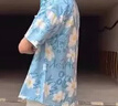 栢啟歆泳衣男泡溫泉冬季休閑襯衫提花短袖花襯衫夏威夷寬松沙灘度假外套 花襯衫-藍色【XL】 曬單實(shí)拍圖